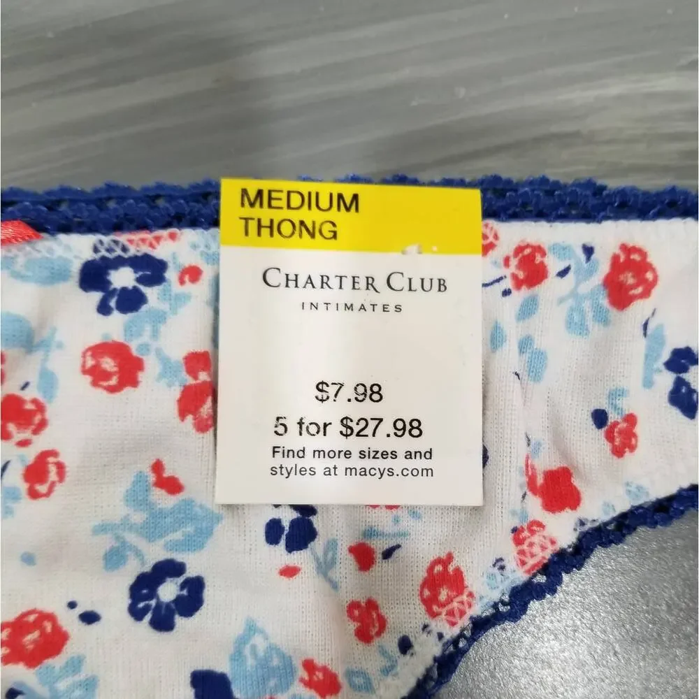 Charter Club Underwear 1 Thong, 1 Bikini 100% Cotton Size Medium‎ - Picture 5 of 9